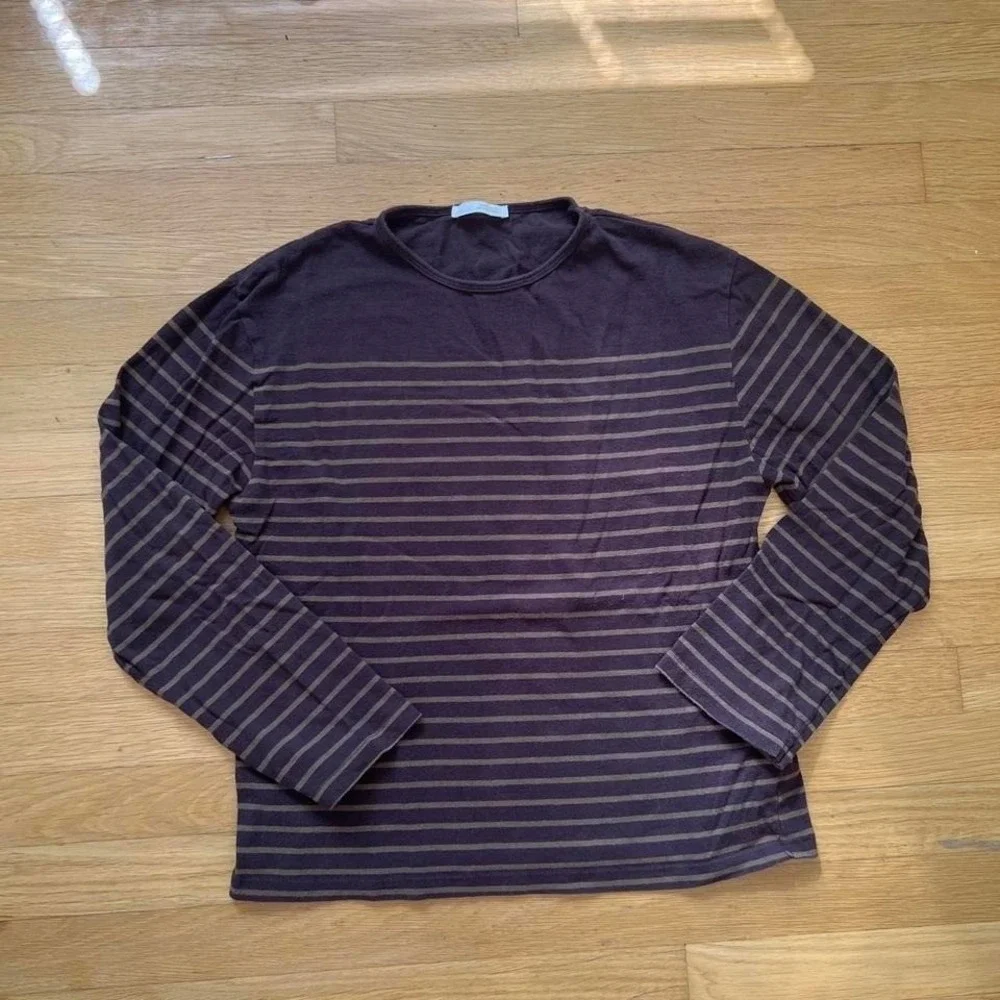 Zara Brown striped long sleeve shirt, Women's Small - Picture 1 of 6